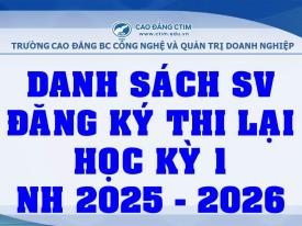 Danh sách sinh viên đăng ký thi lại HK1 năm học 2025-2026 (Tính đến ngày 01-12-2025)